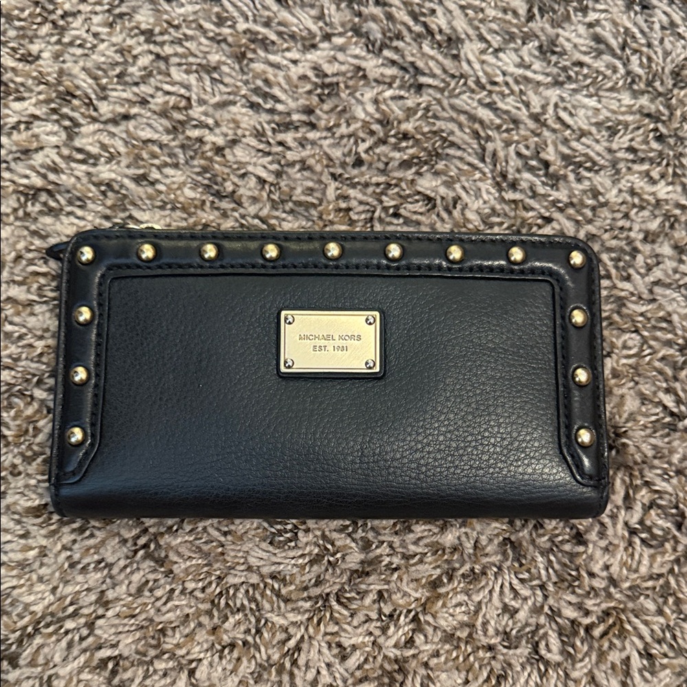 Michael Kors Black Wallet with Gold Accents